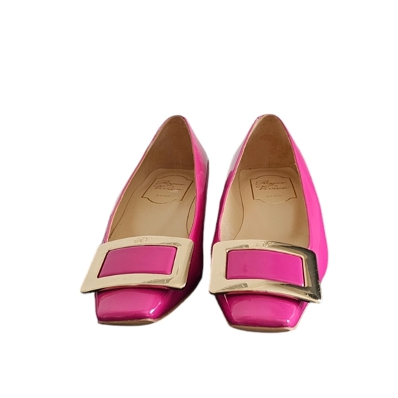 Roger Vivier Patent Leather Pink balet heels. Size EU 35 New - Picture 2 of 5